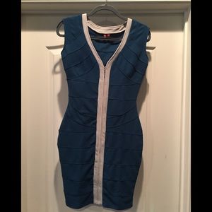 NWOT Teal bodycon bandage dress medium